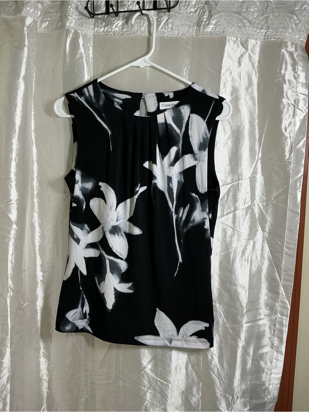 Calvin Klein Black & White Floral Sleeveless Camisole